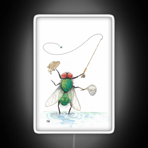Fly Fishing Fisherman RGB Neon Sign
