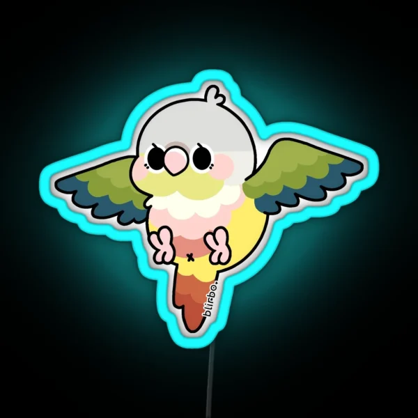 Flying Conure Pineapple Green Cheek RGB Neon Sign