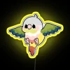 Bright Green Cheeked Parrot Themed RGB Neon LED Wall Sign
