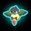 Vibrant Flying Conure Yellow Sided Green Cheek Parrot Neon Sign Decor