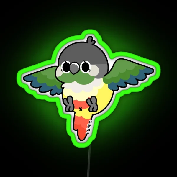 Flying Conure Yellow Sided Green Cheek RGB Neon Sign