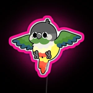 Flying Conure Yellow Sided Green Cheek RGB Neon Sign