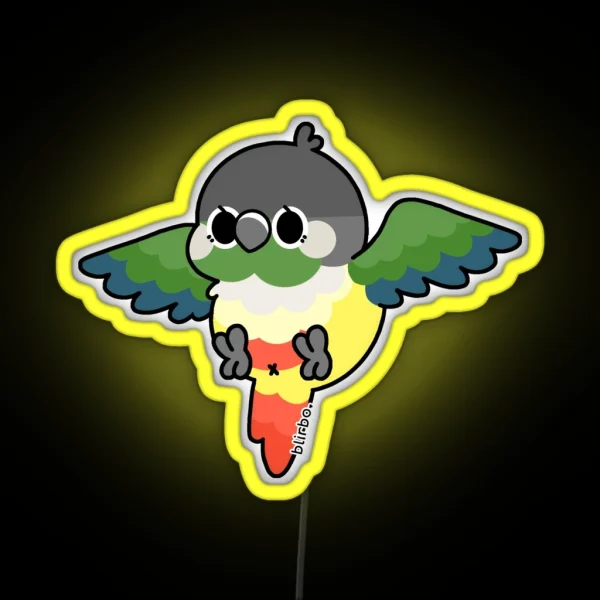 Flying Conure Yellow Sided Green Cheek RGB Neon Sign