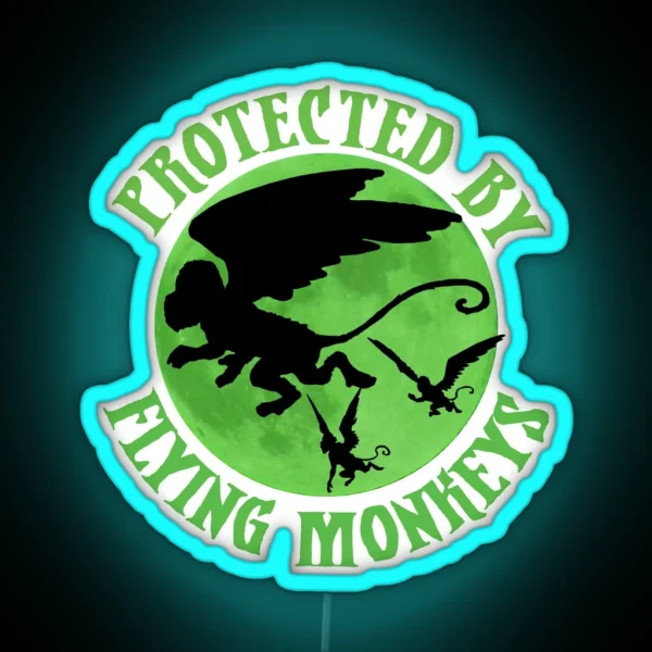 Flying Monkey Witch Gift Protected RGB Neon Sign