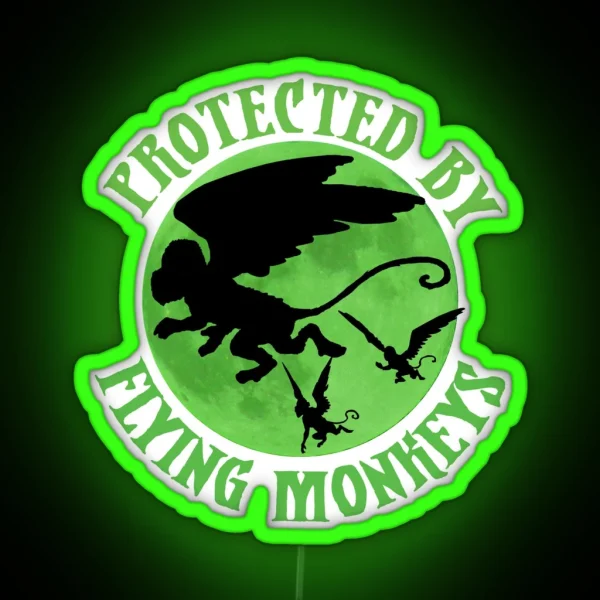 Flying Monkey Witch Gift Protected RGB Neon Sign
