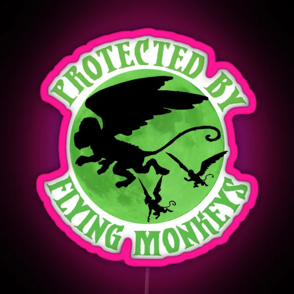 Flying Monkey Witch Gift Protected RGB Neon Sign