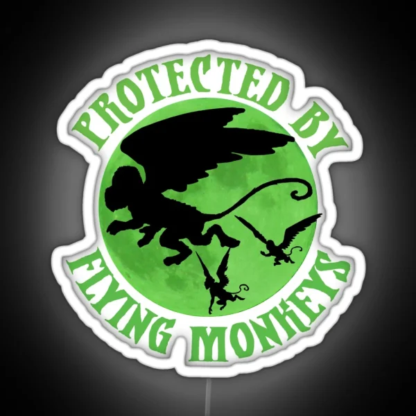 Flying Monkey Witch Gift Protected RGB Neon Sign