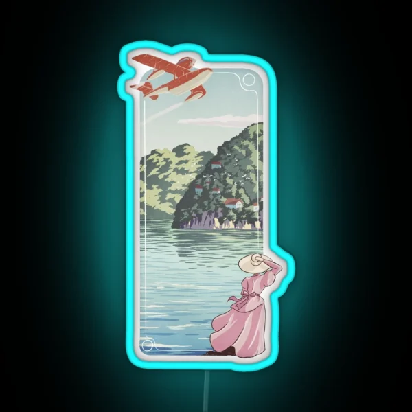 Flying Over The Sea RGB Neon Sign