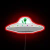 Glowing extraterrestrial spacecraft symbolizes cosmic harmony and peaceful vibes indoors.
