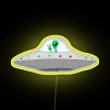 RGB Neon Lighted Alien Invasion Flying Saucer Peaceful Home Decor Sign