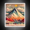 Folk art style vintage snowy mountain led rgb neon sign