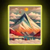 Folk art style vintage snowy mountain scenic rgb led display