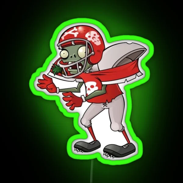 Football Zombie From Plants Vs Zombies RGB Neon Sign