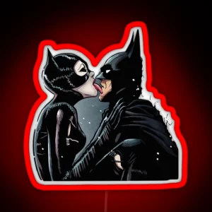 Forbidden Affection Catwoman And Batman S Kiss RGB Neon Sign