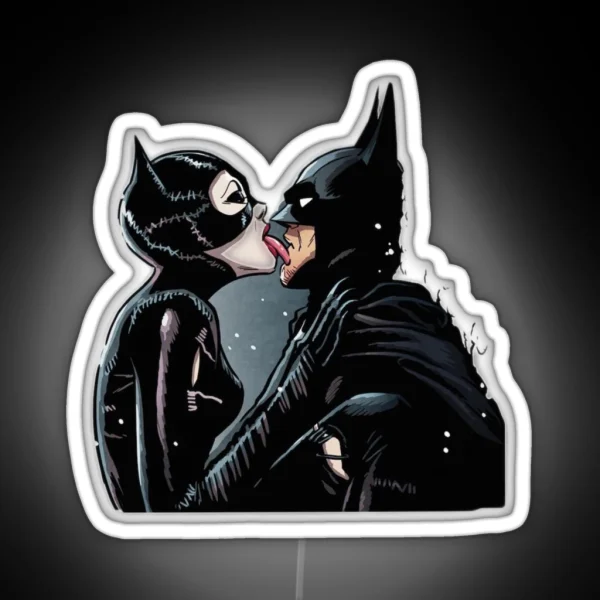 Forbidden Affection Catwoman And Batman S Kiss RGB Neon Sign