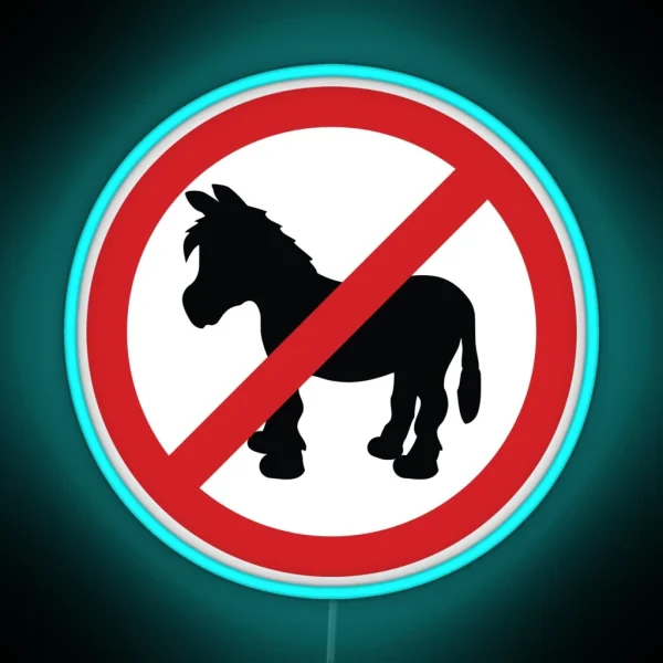 Forbidden Donkey Sign RGB Neon Sign