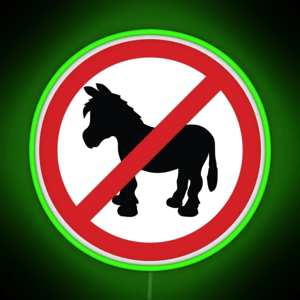 Forbidden Donkey Sign RGB Neon Sign