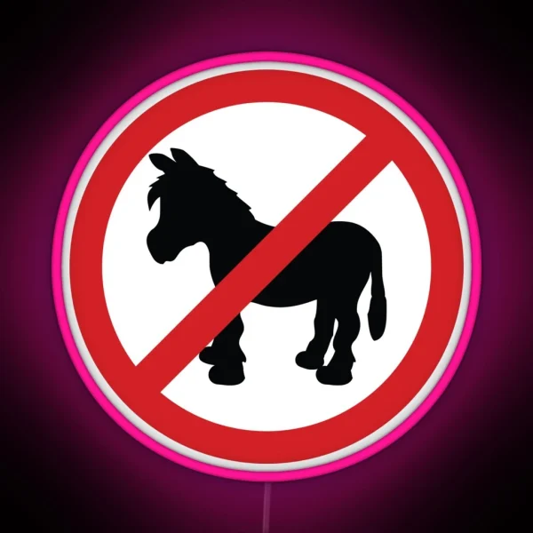 Forbidden Donkey Sign RGB Neon Sign