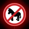 Warning: Mischievous donkeys not allowed beyond this point, please proceed.