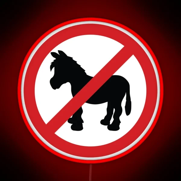 Forbidden Donkey Sign RGB Neon Sign