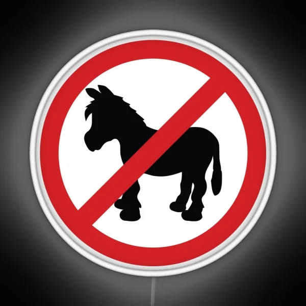 Forbidden Donkey Sign RGB Neon Sign