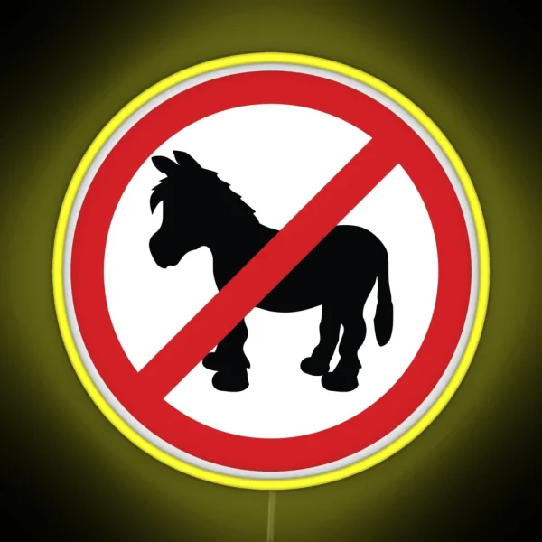Forbidden Donkey Sign RGB Neon Sign