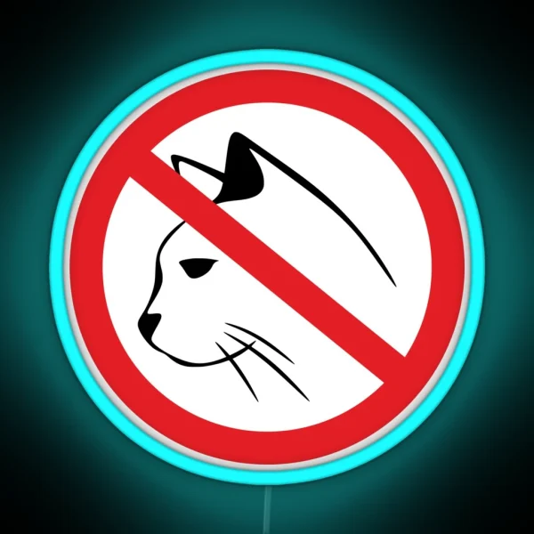 Forbidden For Cats Sign RGB Neon Sign