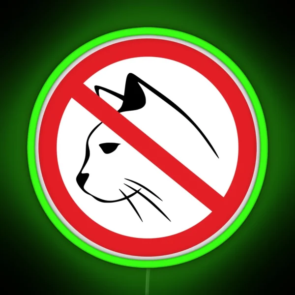 Forbidden For Cats Sign RGB Neon Sign
