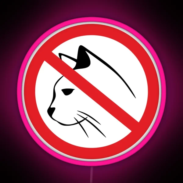 Forbidden For Cats Sign RGB Neon Sign