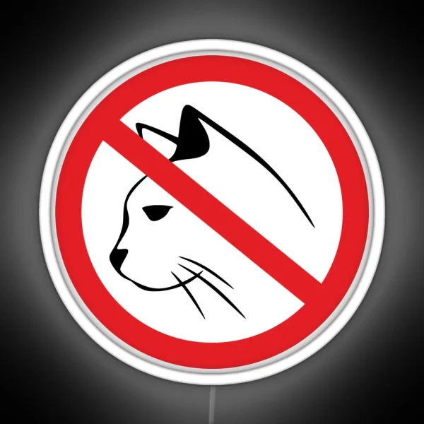 Forbidden For Cats Sign RGB Neon Sign