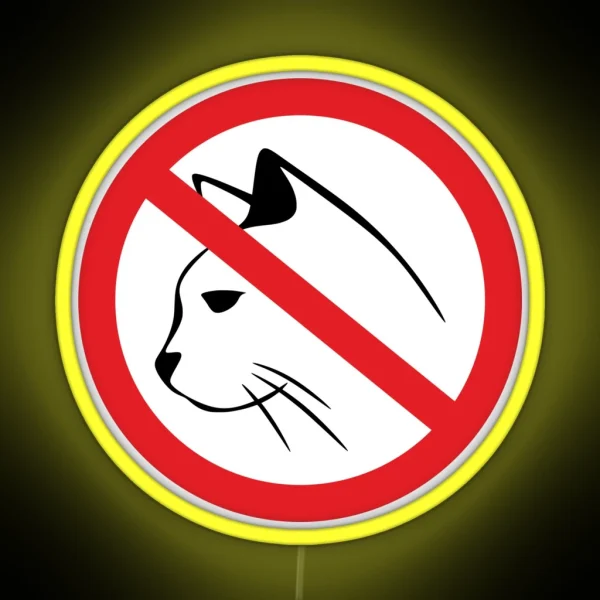 Forbidden For Cats Sign RGB Neon Sign