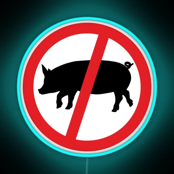 Forbidden For Pigs Sign RGB Neon Sign