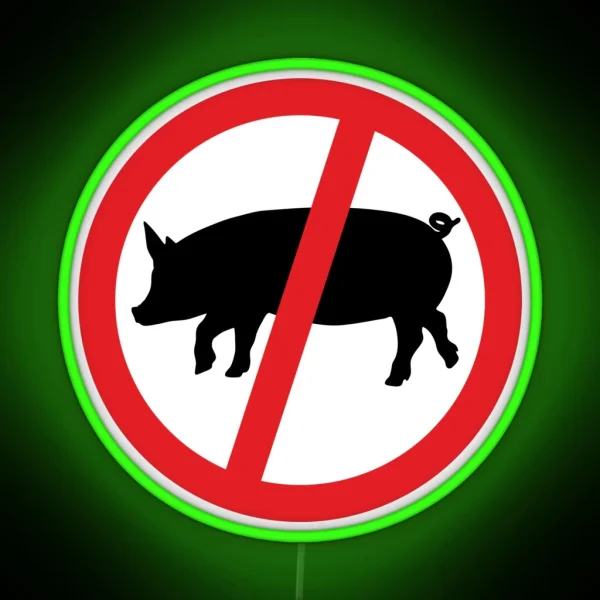 Forbidden For Pigs Sign RGB Neon Sign