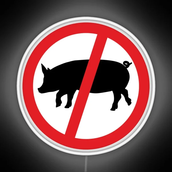 Forbidden For Pigs Sign RGB Neon Sign