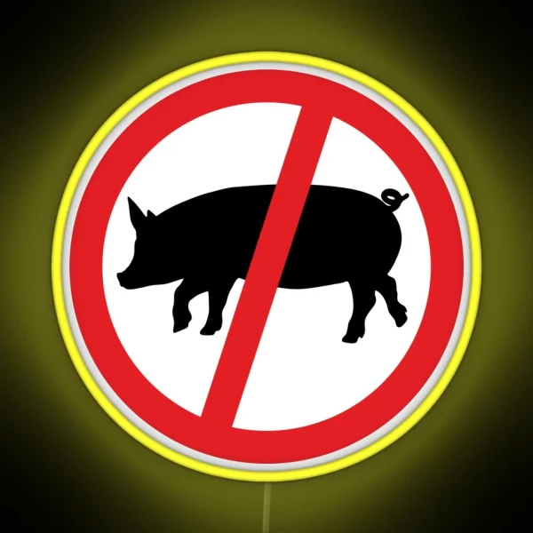 Forbidden For Pigs Sign RGB Neon Sign