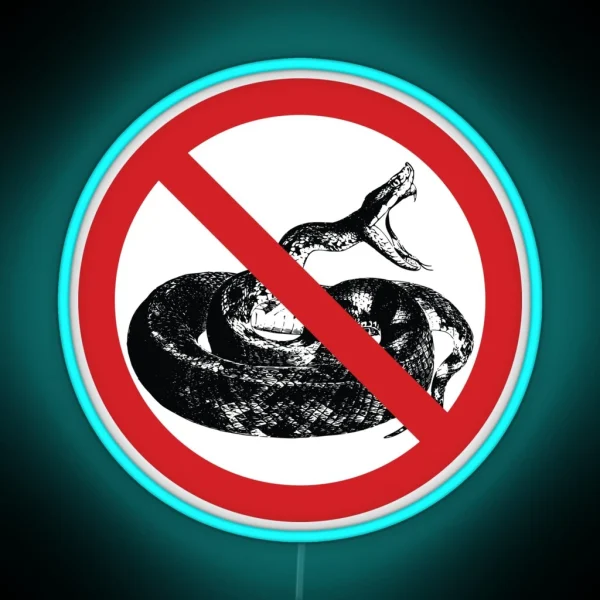 Forbidden For Snakes Sign RGB Neon Sign