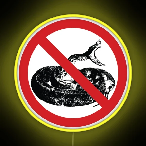 Forbidden For Snakes Sign RGB Neon Sign