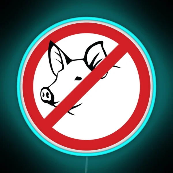 Forbidden Pork Sign RGB Neon Sign