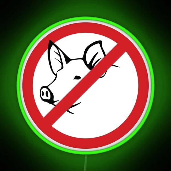 Forbidden Pork Sign RGB Neon Sign