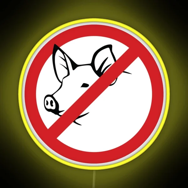 Forbidden Pork Sign RGB Neon Sign