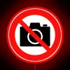 Vibrant Prohibition Neon Sign with Bold Color Warning Messages