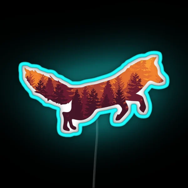 Forest Fox RGB Neon Sign