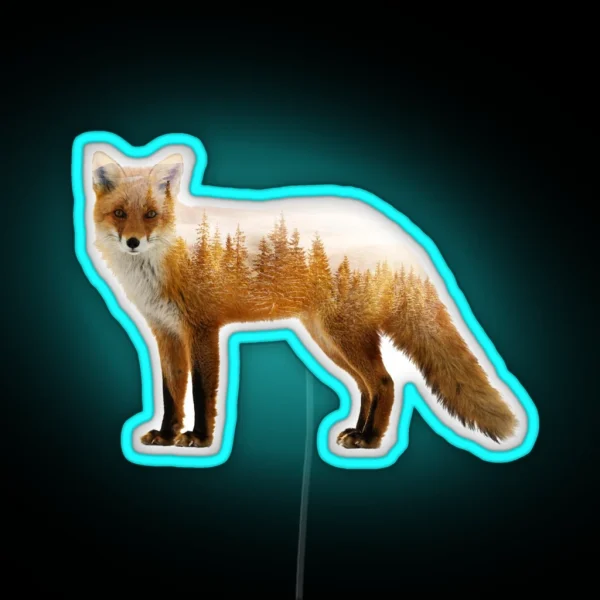 Forest Fox RGB Neon Sign