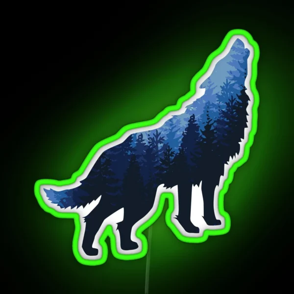 Forest Wolf RGB Neon Sign