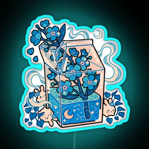 Forget Me Not Milkbox RGB Neon Sign