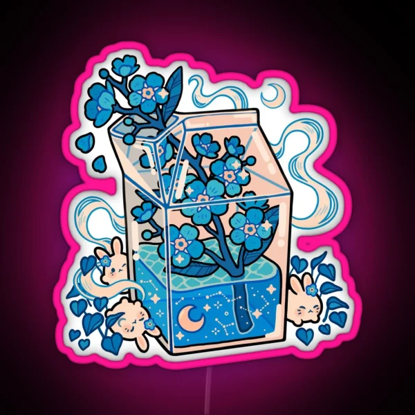 Forget Me Not Milkbox RGB Neon Sign