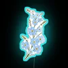 Vibrant RGB color Forget Me Not heart shaped neon sign