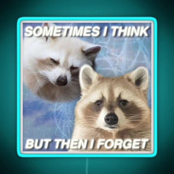 Forgetful Racoon RGB Neon Sign