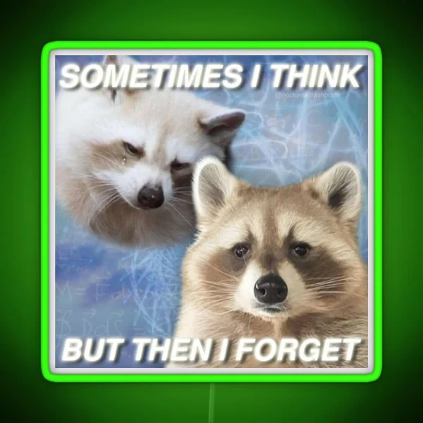 Forgetful Racoon RGB Neon Sign