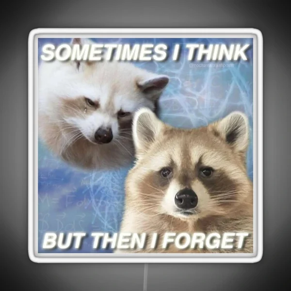 Forgetful Racoon RGB Neon Sign